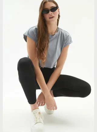 Crew Neck Crop T-Shirt