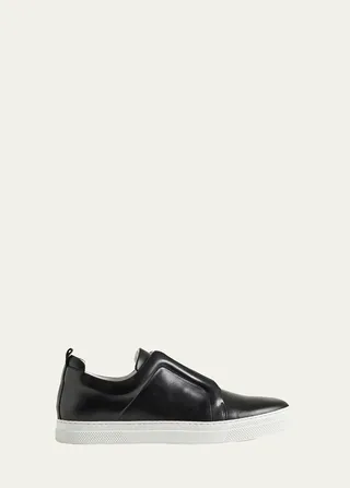 Leather Laceless Slip-On Sneakers