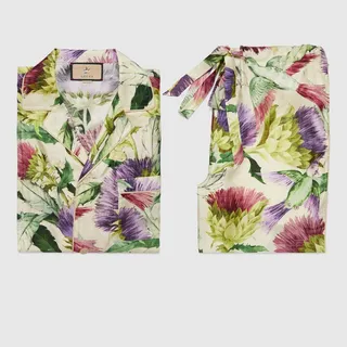 Flower print Silk pajama set