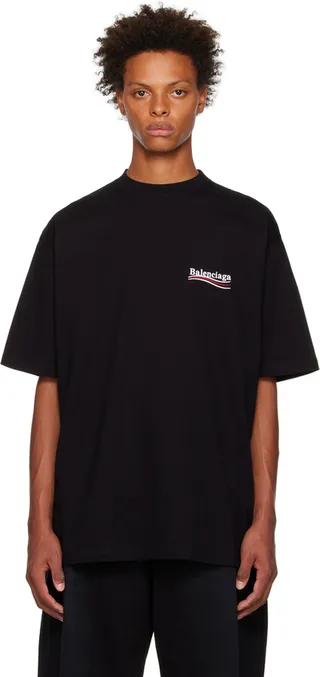 Balenciaga Black Political Campaign T-Shirt