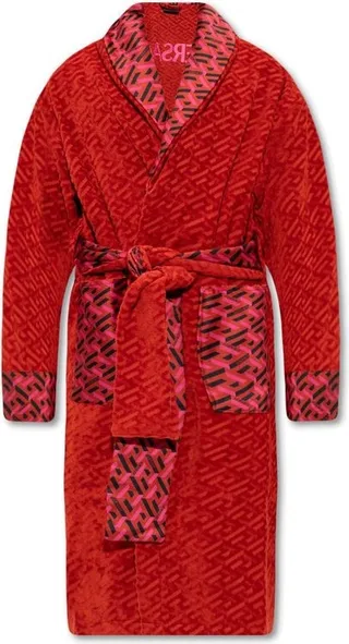 Versace Logo Monogram Belted Bath Robe