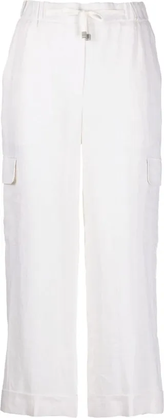 High-Waisted Linen Cropped Trousers