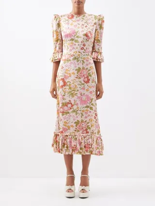 The Falconetti Floral-print Crepe Midi Dress