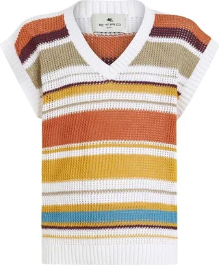 ETRO- Striped Knitted Sleeveless Jumper