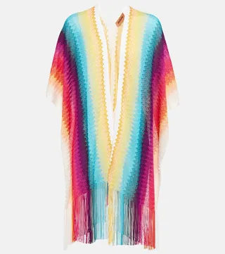 Zig-zag knit cape