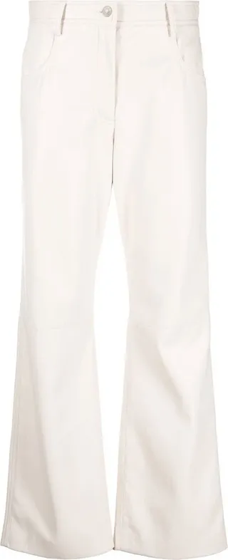 High-Waisted Faux-Leather Trousers