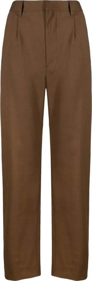 High-Waisted Straight-Leg Trousers