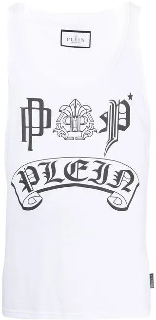 Logo-Print Cotton Tank Top