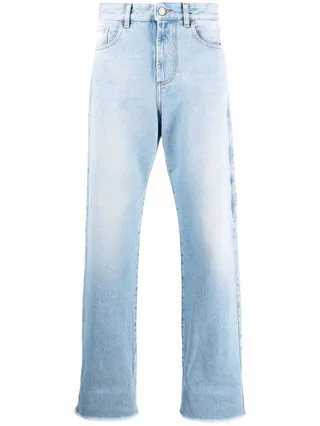 Light-Wash Wide-Leg Jeans
