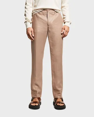 Men's Straight Leg Linen Trousers