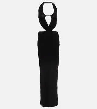 Chain-detail cutout maxi dress