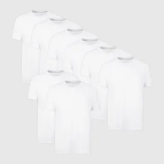 Hanes Men's 6pk+2 Crew Neck T-Shirt - White M