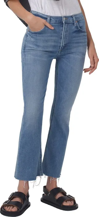 Isola Raw Hem Crop Bootcut Jeans