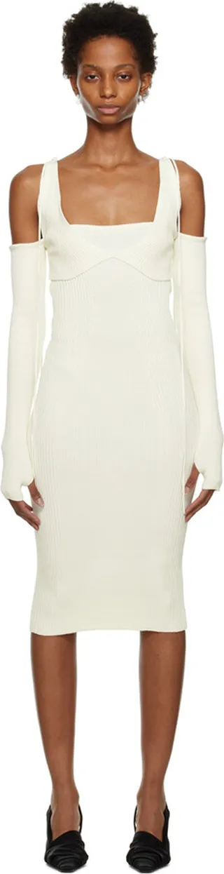 Anna October Off-White 'La Fleur' Midi Dress