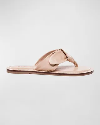 Lillian Padded Bow Thong Flat Sandals