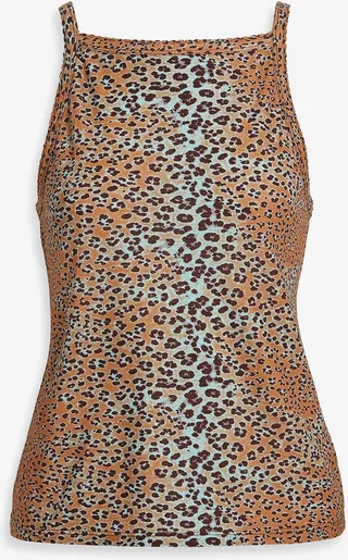 Sidney leopard-print cotton-jersey tank