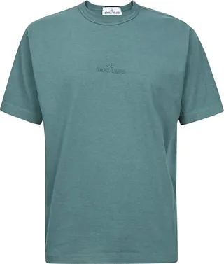 Stone Island Logo Embroidered Crewneck T-Shirt