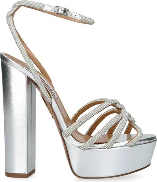 Aquazzura Embellished Moondance Platform Sandals 140