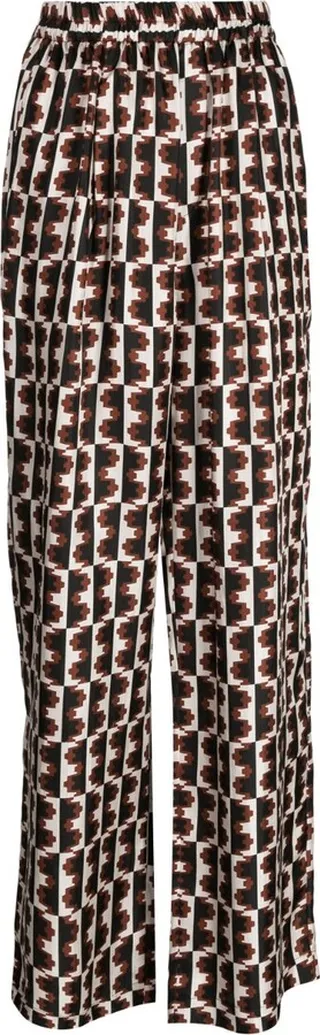Straight-Leg Graphic-Print Trousers