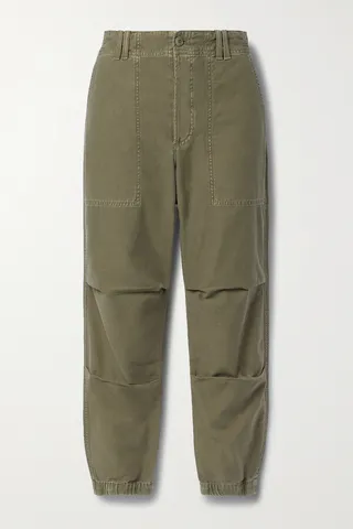 Citizens of Humanity - + Net Sustain Agni Cropped Cotton-twill Tapered Pants - Green