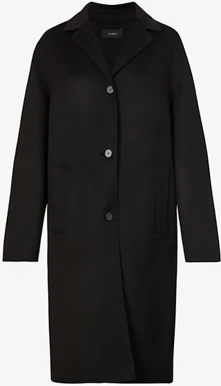 Womens Black Relaxed-fit Wool and Cashmere-blend Coat