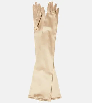 x Kim long tulle gloves