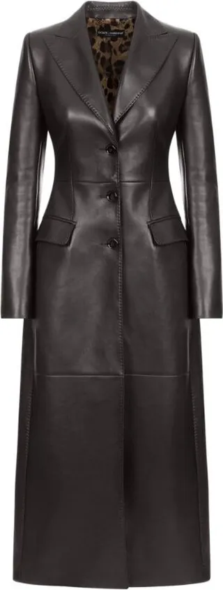 Dolce & Gabbana Long Leather Coat