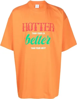 slogan-print short-sleeved T-shirt
