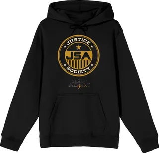 Black Adam Movie Justice Society Emblem Men’s Black Graphic Hoodie-XL