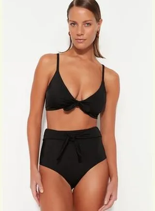 Black Triangle Tie Bikini Top TBESS23BU00229