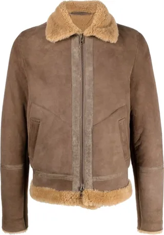 Shearling-Lined Suede Jacket