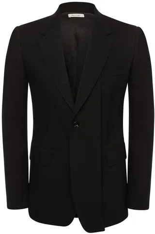 Single Breast Wool Gabardine Jacket