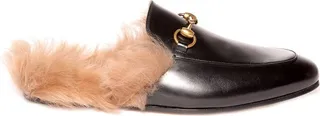 Gucci Princetown Fur Loafer Slippers