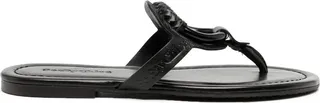 Leather Braided-Detail Flip Flops