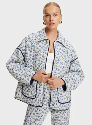 Printed Pocket Detail Jacket