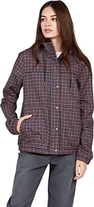 Volcom Women's Enemy Stone Hooded Zip Front Windbreaker Jacket (Regular & Plus Size)