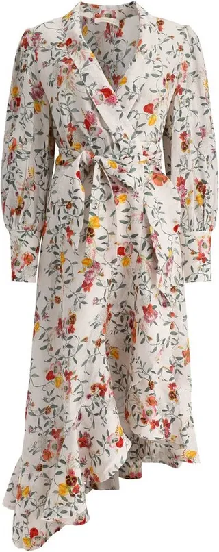 Zimmermann Floral-Printed Asymmetric Midi Dress