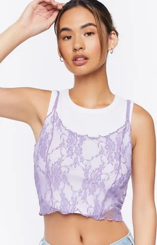 Sheer Lace Cropped Cami