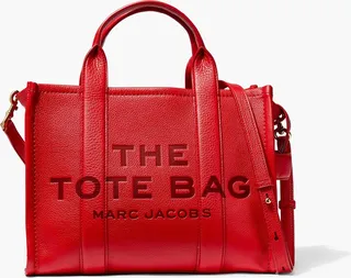 The Leather Medium Tote Bag - True Red