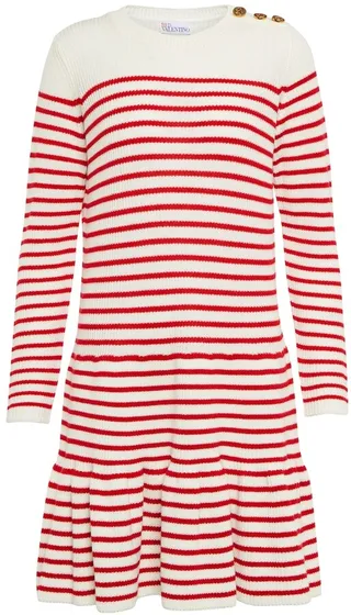 Striped virgin wool minidress