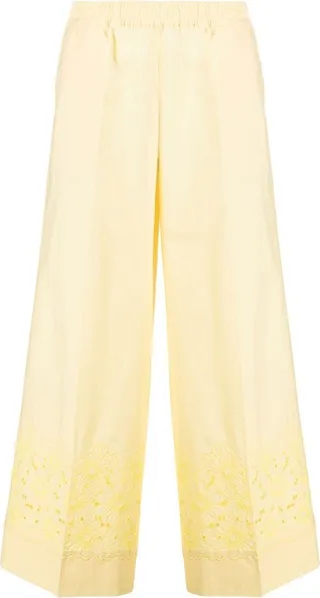 Broderie-Anglaise Straight-Leg Trousers