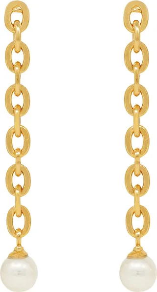 Pearly Chain-Link Earrings