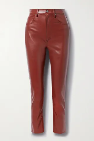 Anine Bing - Sonya Faux Leather Straight-leg Pants - Burgundy