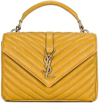 Saint Laurent Medium College Bag in Mustard