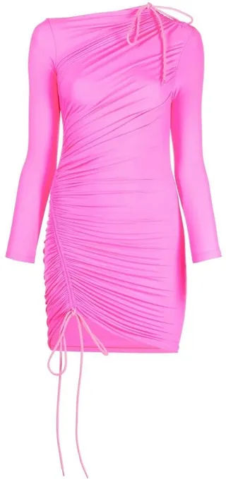 Drawstring-Detailed Mini Dress