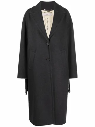 Single-Breasted Fringed Coat