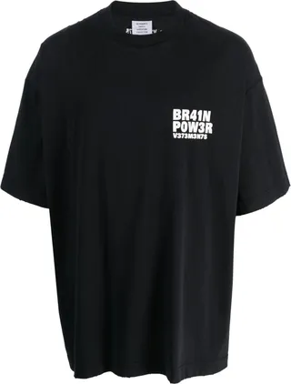 'BR41N P0W3R' slogan T-shirt