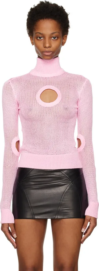 Lado Bokuchava Pink Pierced Boyfriend's Turtleneck