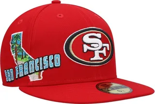 Men's New Era Scarlet San Francisco 49ers Stateview 59FIFTY Fitted Hat