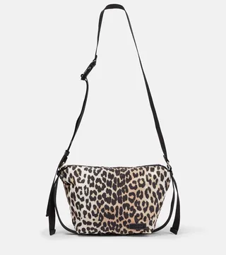 Leopard-print shoulder bag